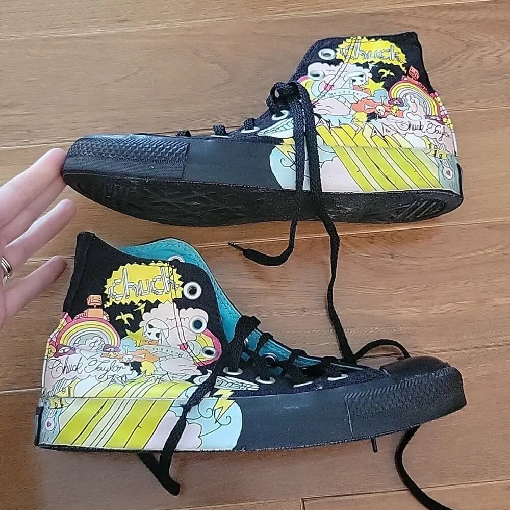 Converse Chuck Taylor All Star Rare Comics Print High Top Sneaker Shoes 4/ W 6‎ - Picture 3 of 11